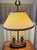 1960s Vintage Empire-Style Double Candlestick Bouillotte Lamp With Walnut Base For Sale - Image 5 of 6