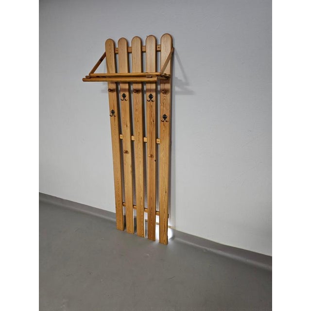 Pine wood coat rack / coatrack Width 60 Height 190 Depth 30 cm Pine wood coat rack / coatrack 1970sWidth 60Height 190Depth...