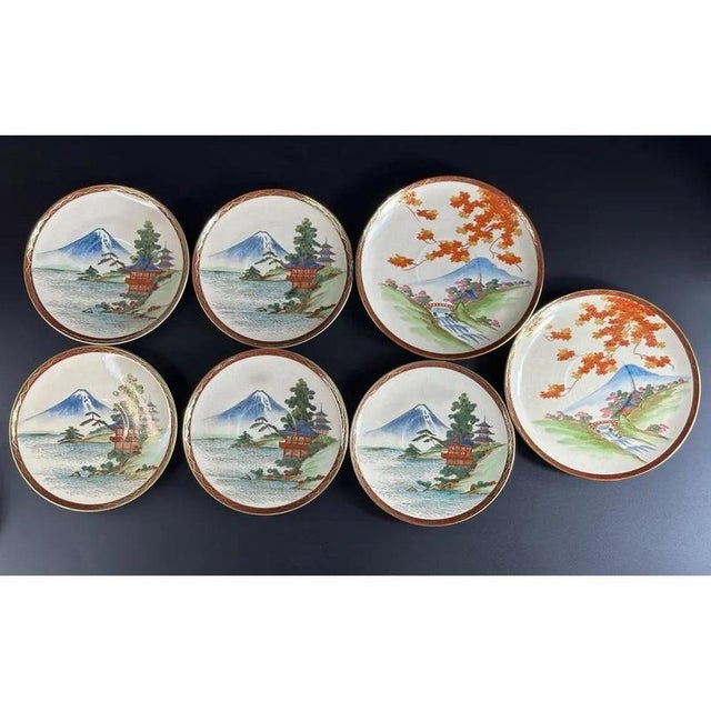 Hand-Painted Satsuma Tea Service from Sōkō China, 1920s, Set of 15 For Sale - Image 10 of 11