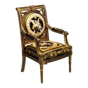 Louis Xvi, French Arm Chair, Versace Fabric, Giltwood, France, 1960s