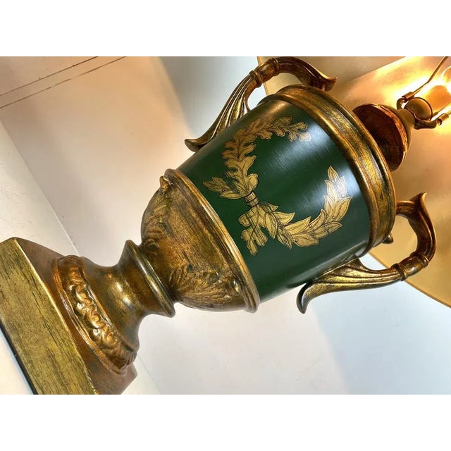 Ceramic Vintage Classic Baroque-Style Painted Ceramic Urn Table Lamps, Set of 2 For Sale - Image 7 of 17