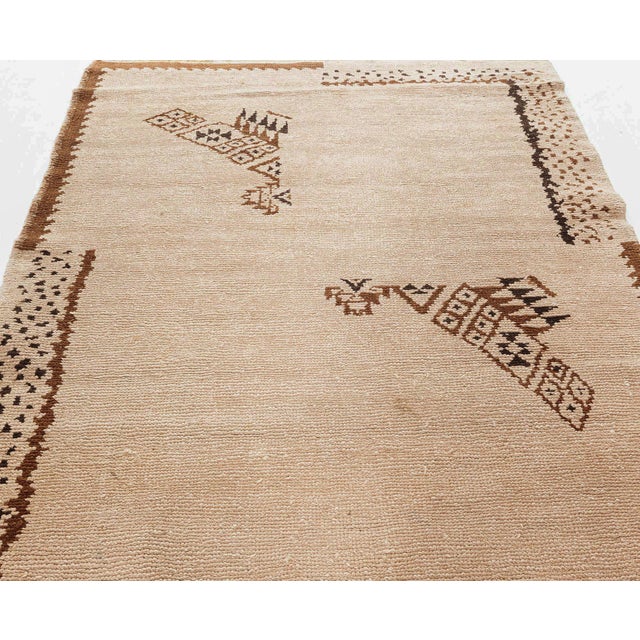 Vintage French Art Deco Rug Size: 4'10" × 6'6" (147 × 198 cm) This rare and elegant French Art Deco rug from the 1950s is...