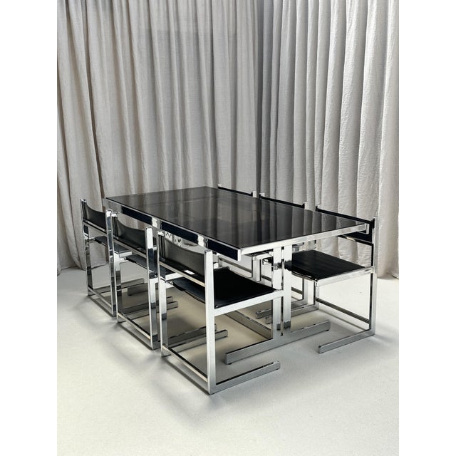 Brutalist Chrome and Leather Chairs from Sigma Furniture, Belgium, 1960s, Set of 6 For Sale - Image 9 of 12