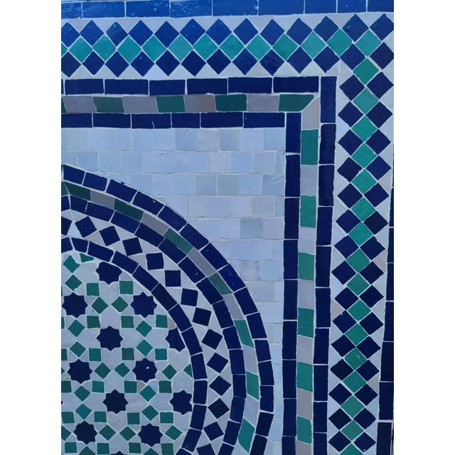 Blue / Off White / Aqua Moroccan Mosaic Tile Fountain, Tarsi3 For Sale In Orlando - Image 6 of 9