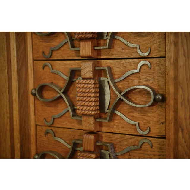 Wood Oak Sideboard by Charles Dudouyt, 1940s For Sale - Image 7 of 16