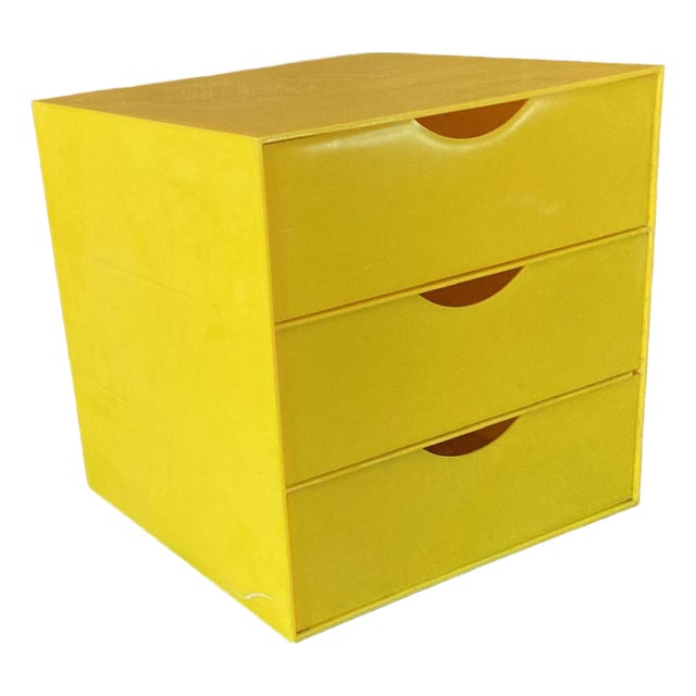 1970s Palaset-Style Scandinavian 15" Cube W. 3 Drawers For Sale
