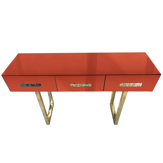This modern console table beautifully blends contemporary design with classic Italian craftsmanship. Made of solid wood,...