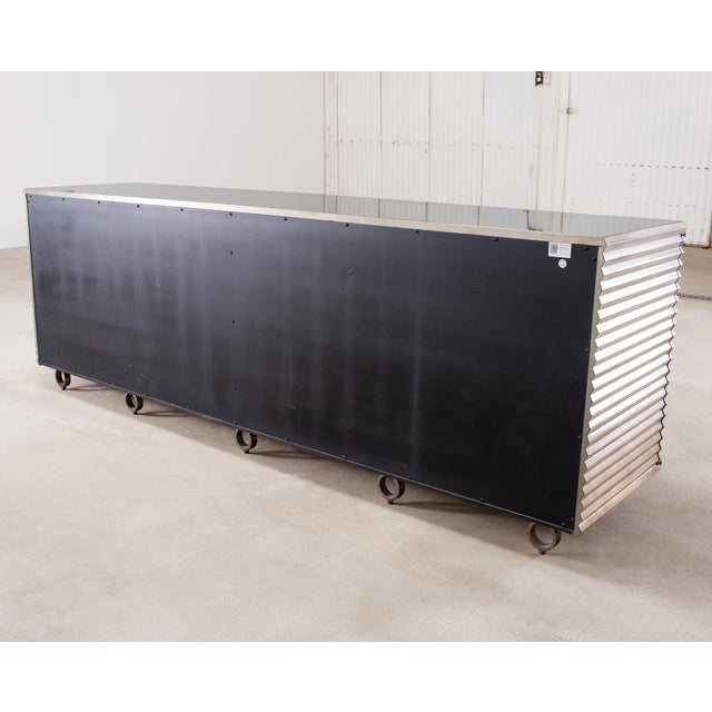 Julian Chichester Variegated Nickel "Storm" Cabinet Credenza 7Ft For Sale - Image 17 of 18