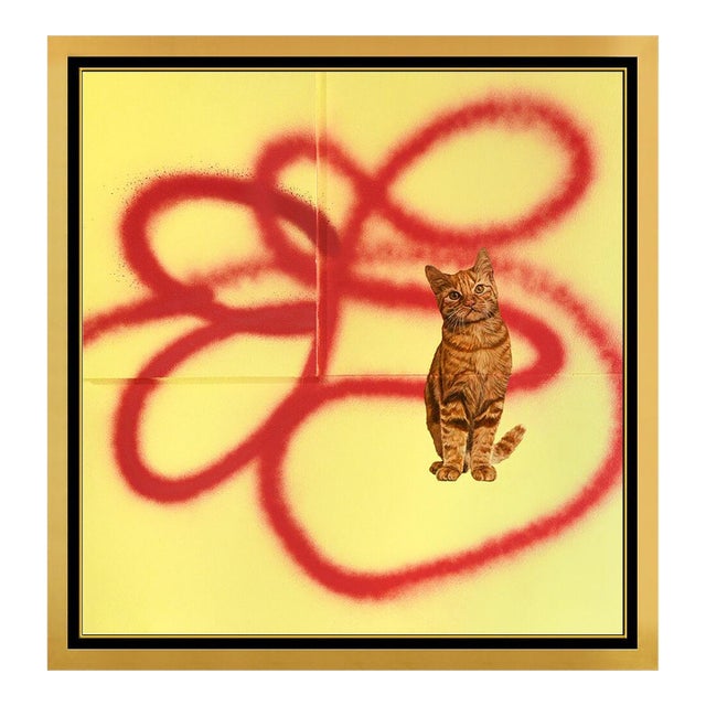 Cat and Flower, Kristin Calabrese For Sale
