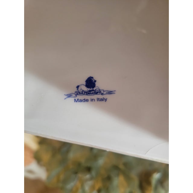 White Italian Faux Bamboo Palm Beach Regency Style Ceramic White Brown Tissue Box Holder Cover For Sale - Image 8 of 9