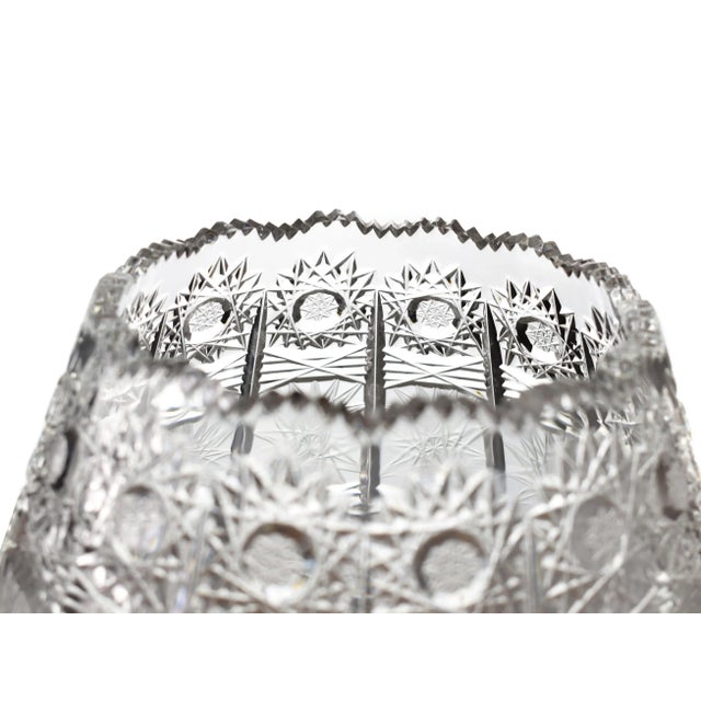 Art Deco Late 20th Century Bohemian Queen Lace Crystal Cut Vase For Sale - Image 3 of 5