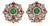 Late 20th Century Natural 4.89cts Diamond, Emerald & Pink Tourmaline 18k Gold Floral Earrings, Pair For Sale