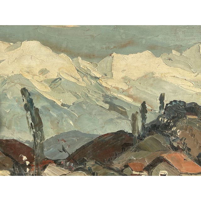 Lucien Poignant, Chain of the Alps in the Grenoble Valley, Oil on Panel For Sale - Image 14 of 18