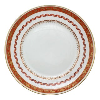 Richard Ginori 1735 Handpainted Porcelain Dinner Plate in Pincio Red, Late 20th Century For Sale