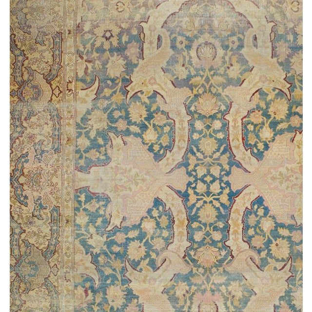 Early 20th Century Antique Indian Amritsar Rug 8'10" X 12’2" Circa 1890 For Sale - Image 5 of 5