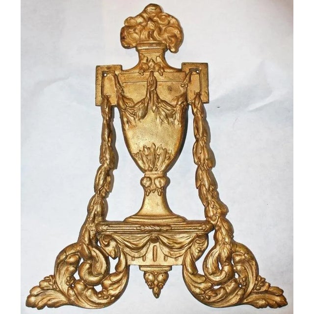 A 19th-20th century, French, solid bronze, doré furniture, Neo-Classical style embellished cabinet, furniture, or walls....