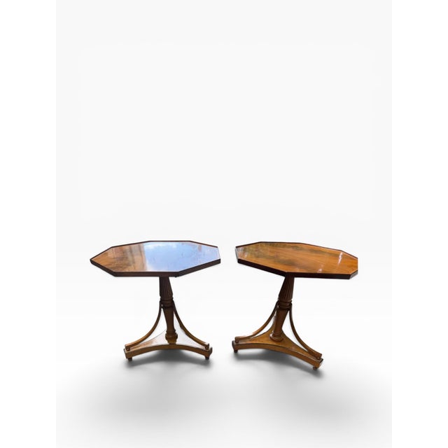 Mid 20th Century Pair of Continental Biedermeier-Style Side Tables For Sale - Image 5 of 15