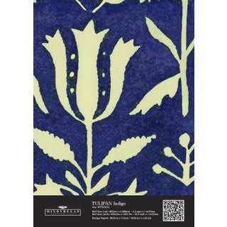 Mind the Gap Tulipan Indigo Wallpaper, Sample For Sale