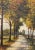 Golden West Autumn Path in the Country by Dave Mitchell c.1924 Beautiful vintage oil painting of a country road in the...