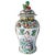 Chinoiserie Large Vintage Chinese Rose Medallion Temple Jar With Gold & Green Foo Dog Lid 19" For Sale - Image 3 of 10