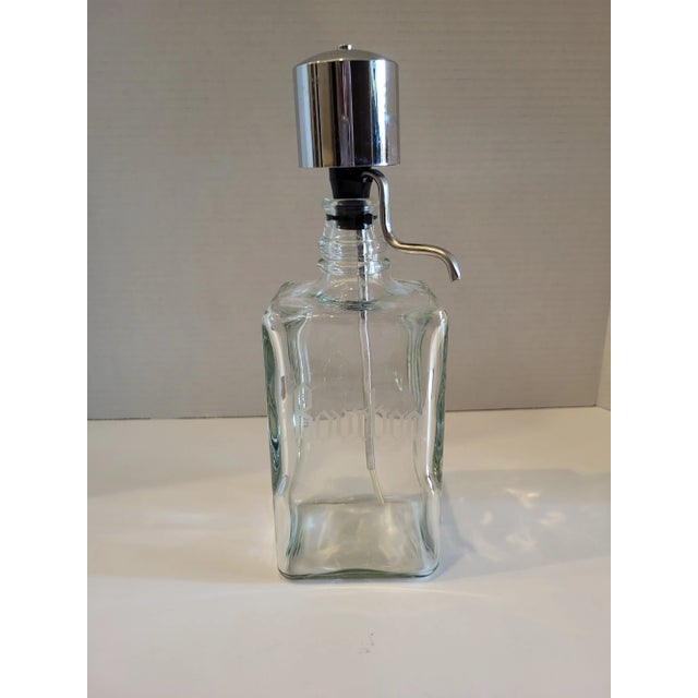 Glass Vintage Glass Pump Bourbon Decanter For Sale - Image 7 of 7