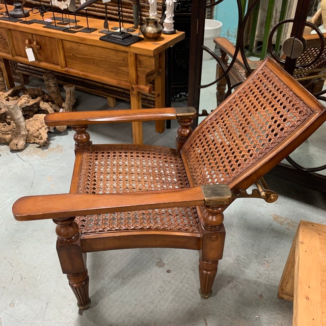 British Colonial Cane Plantation Lounger Chair Chairish
