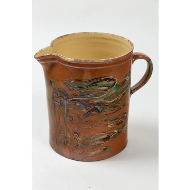 Ceramic Antique Large Jaspé Pottery Pitcher, Late 19th Century, France For Sale - Image 7 of 9