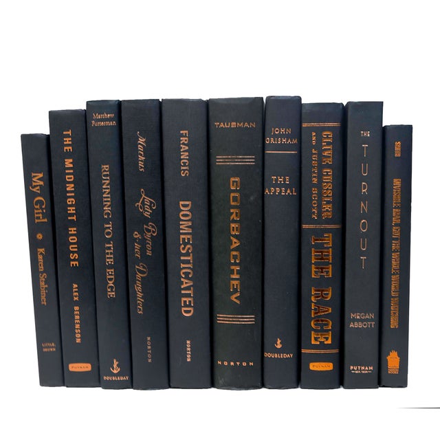 Modern Decorative Books - Onyx and Copper Book Bundle - 1 Foot of Black Books For Sale - Image 3 of 3
