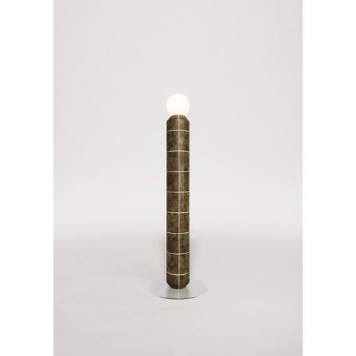 Navazi large floor lamp in scorched coal ceramic & frosted glass by svitanok one of a kind. Dimensions: ø 16 x h 130 cm....