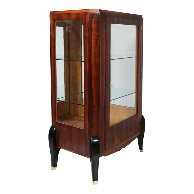 Art Deco French Display Cabinet in Rosewood, 1930s For Sale
