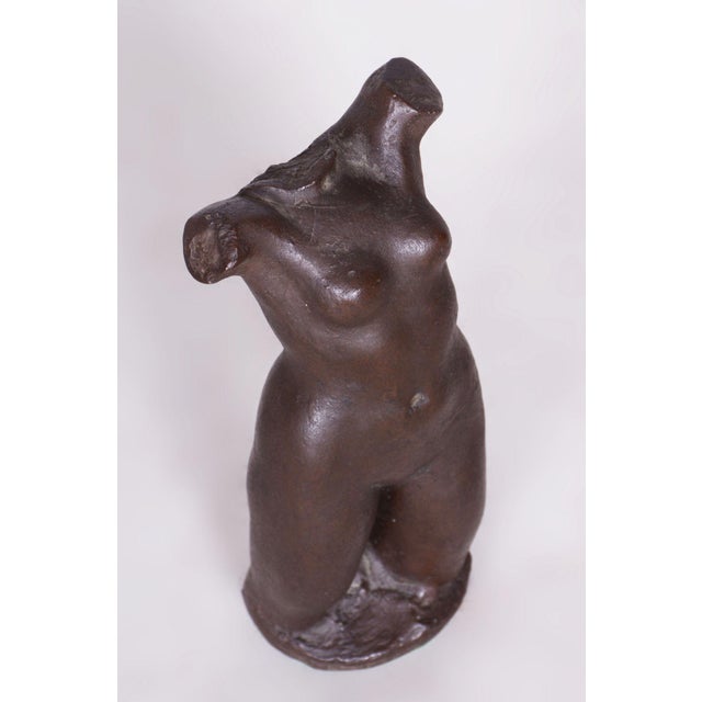 1940s Art Deco Nude Torso Statue in Ceramic, 1940s For Sale - Image 5 of 8