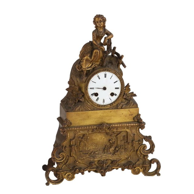 Countertop Clock in Gilt Bronze For Sale - Image 12 of 12