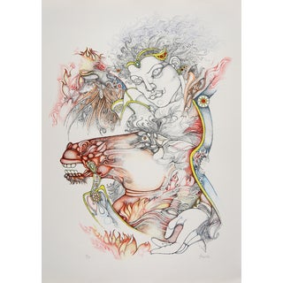 Giuliano Pini, Woman on Horse, Print For Sale