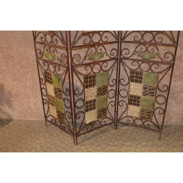 1980s Vintage 3-Panel Folding Screen For Sale - Image 10 of 13
