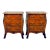 Pair of Red Marble-Top Parquetry Petite Commodes Nightstands For Sale