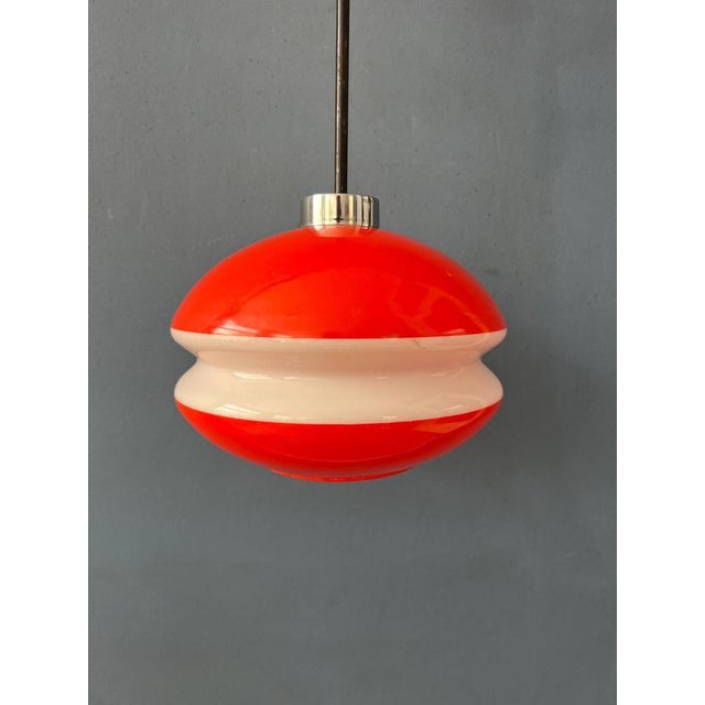 Glass Vintage Orange Glass Pendant Lamp from Peill & Putzler For Sale - Image 7 of 11