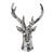 Rocky Mountain 15.5" Silver Ceramic Stag Head Figurine Statue For Sale