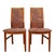 Brown Pair Vintage Danish Teak Side Accent Chairs – Schou Andersen Denmark – Funky 80s Upholstery For Sale - Image 8 of 12