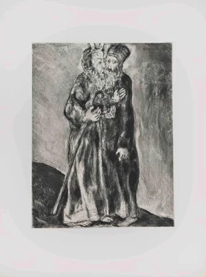Marc Chagall, Moses and Aaron, Etching, 1956