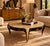 Elegant vintage Art Deco style round coffee table featuring a beautifully textured cream-colored shagreen top with a...
