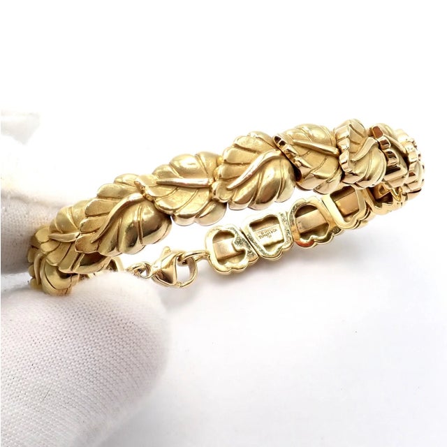 Vintage! Tiffany & Co Leaf Yellow Gold Link Bracelet 2002 For Sale - Image 11 of 15