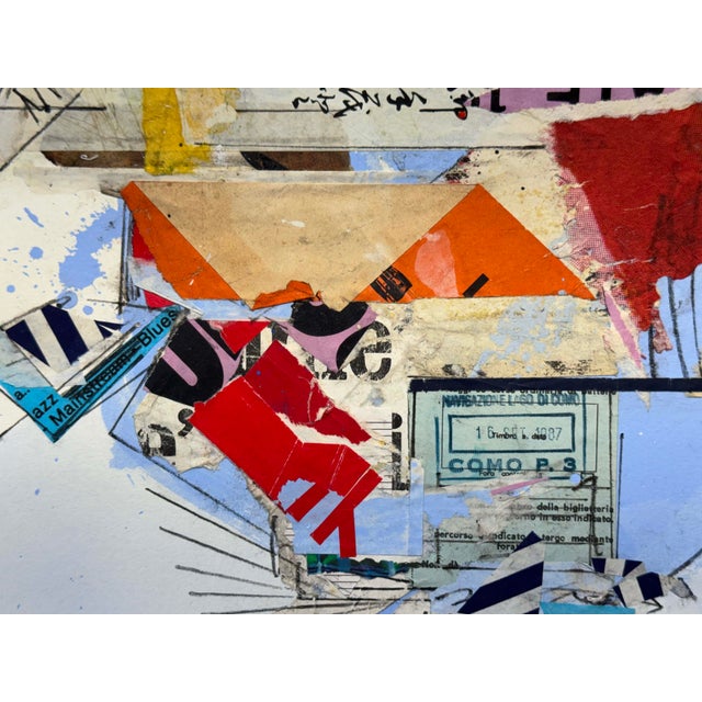 1980s Sam Middleton, Como 88, Mixed Media Collage on Paper For Sale - Image 5 of 6
