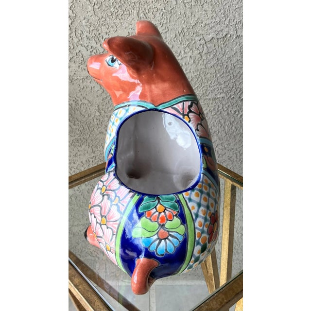 Whimsical Late 20th-Century Talavera Piglet Cachepot / Planter, Mexico For Sale - Image 9 of 12