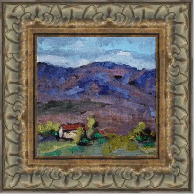 Textile "Nevada Hills" Contemporary Impressionist Style Landscape Oil Painting For Sale - Image 7 of 8
