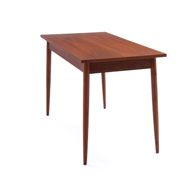 Brown Versatile Mid Century Walnut Writing Desk Dining Table 1960s For Sale - Image 8 of 12