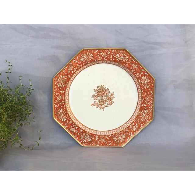This antique Minton china plate in their Chrysanthemum pattern is a rare and beautiful find from the Victorian Aesthetic...