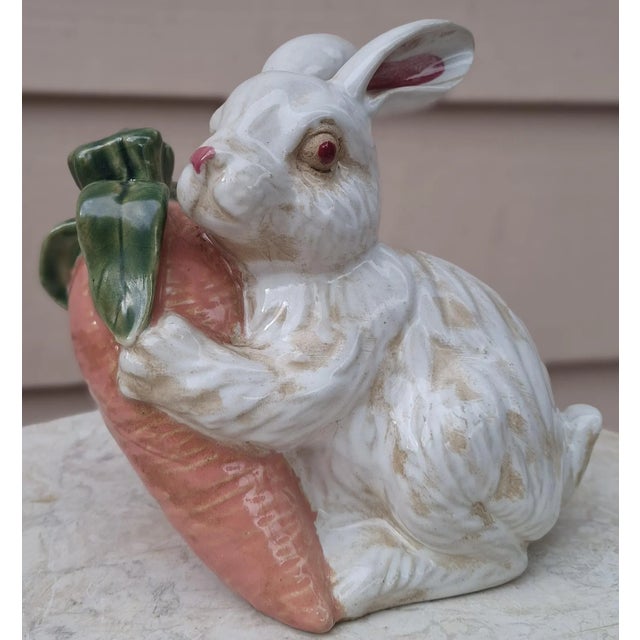 Ceramic Vintage Italian Painted & Glazed Rabbit Figure - Made in Italy For Sale - Image 7 of 12