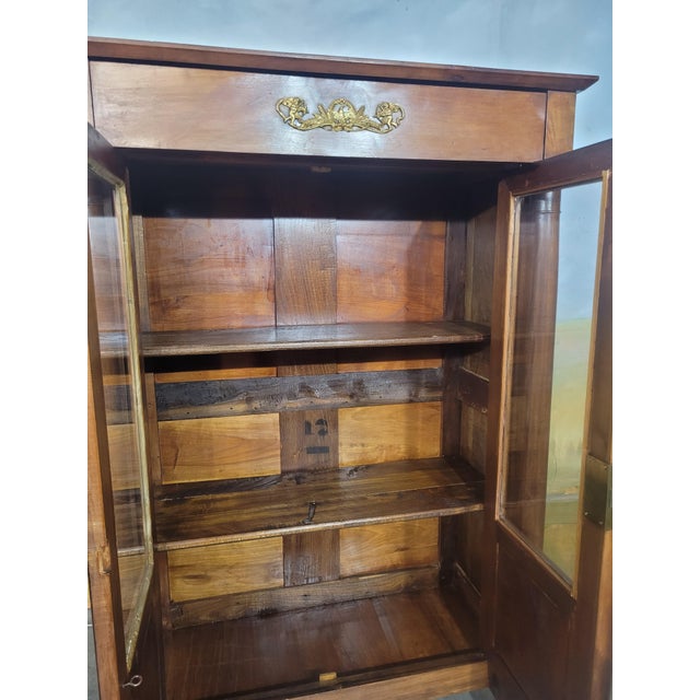 Brown Small Empire-Style Cherrywood Bookcase For Sale - Image 8 of 13