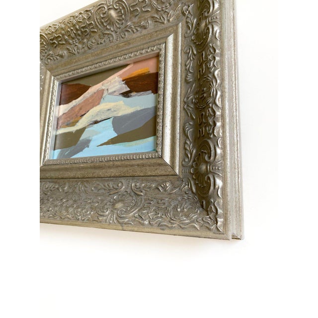 Abstract "Low Tide" 2026 Mini Painting by Jessalin Beutler With Vintage Frame For Sale - Image 3 of 3