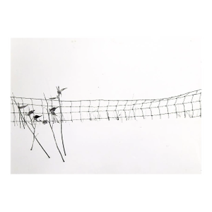 Late 20th Century Photograph Wire Fence in Snow